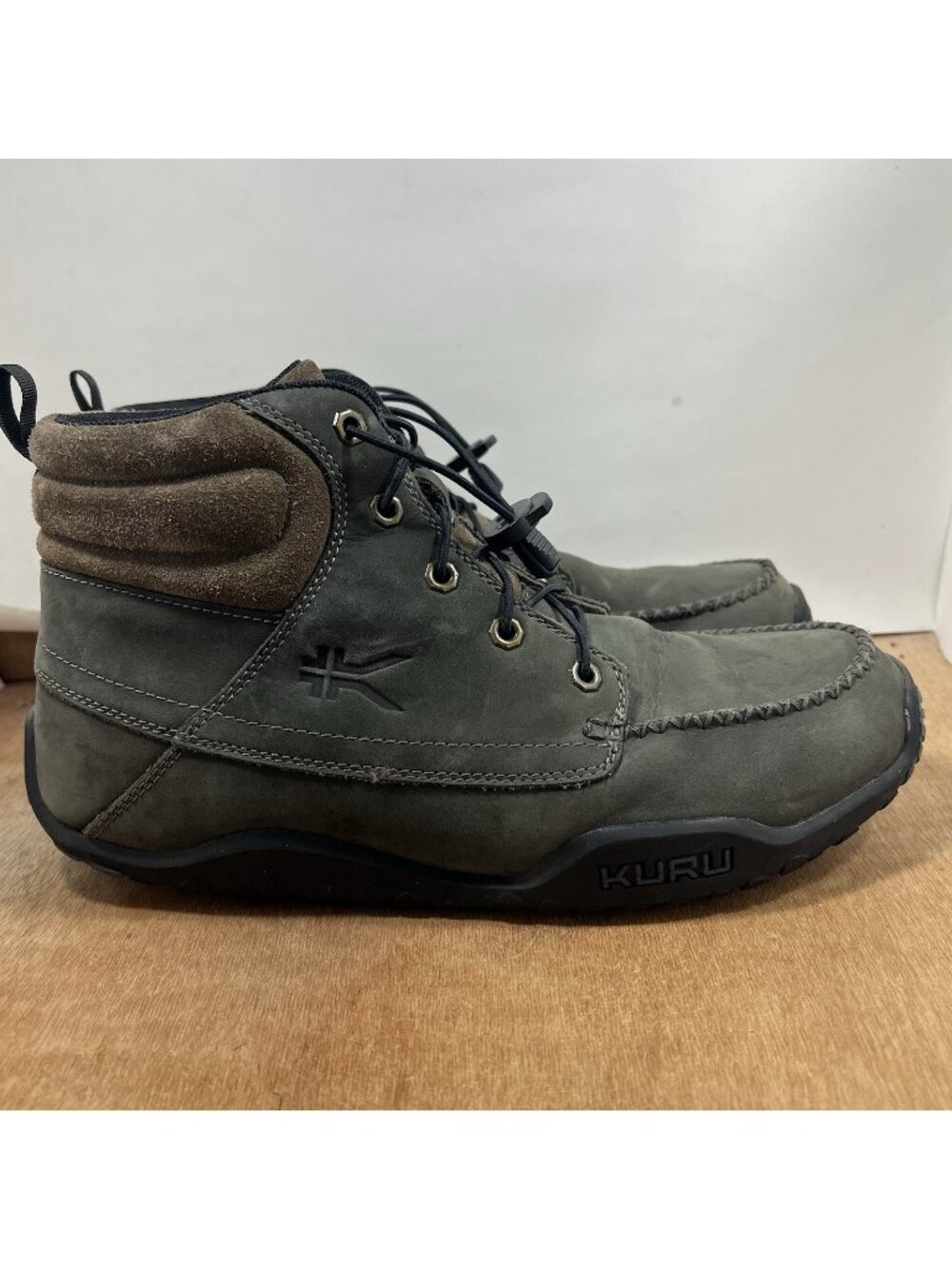 KURU Quest Men Size 13 Grey Leather Ankle Support Lace Up Camp Hiking Boots